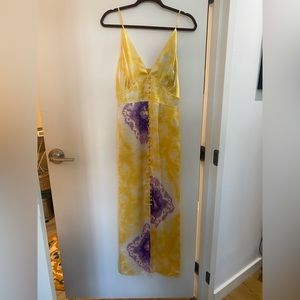 LINI Womens Noelle V Neck Printed Maxi Dress